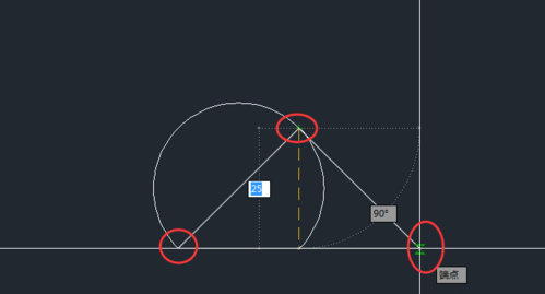 CAD怎么通過三角形的三個(gè)頂點(diǎn)來繪制圓弧