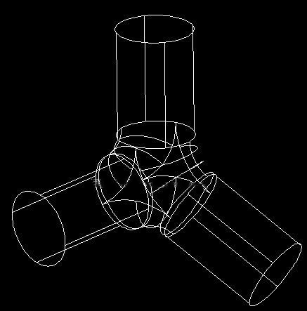 如何用CAD繪制一個(gè)三通管？