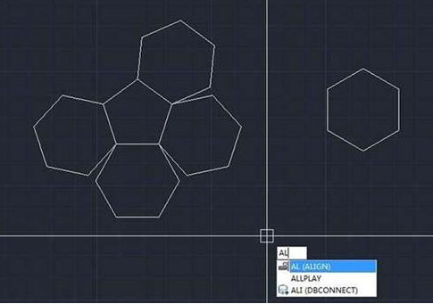 CAD如何使六邊形對(duì)齊到五邊形上？
