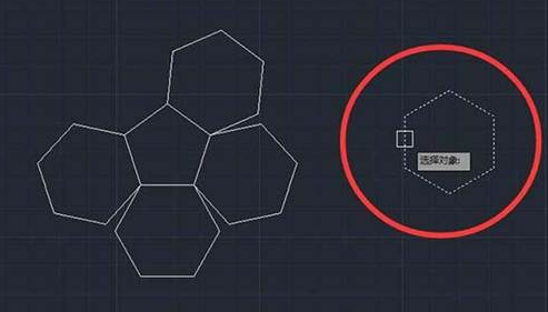 CAD如何使六邊形對(duì)齊到五邊形上？
