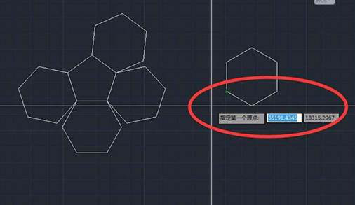 CAD多個六邊形對齊的方法