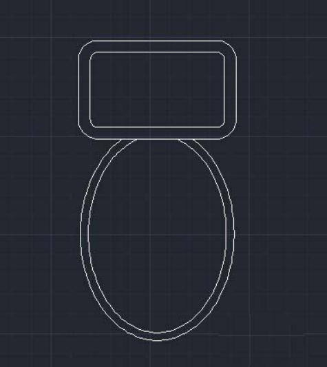 CAD繪制馬桶平面圖實例