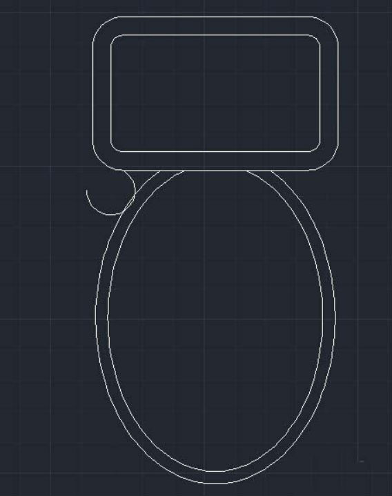 CAD繪制馬桶平面圖實例